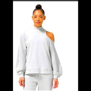 Women's Gray Cold Shoulder Top